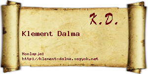 Klement Dalma névjegykártya